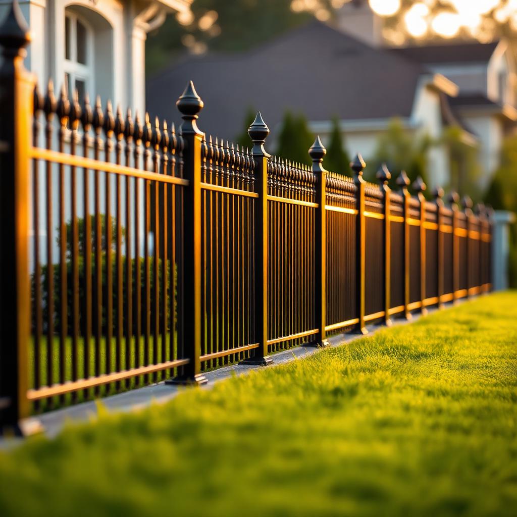 Magistrale installers setting an aluminum fence post